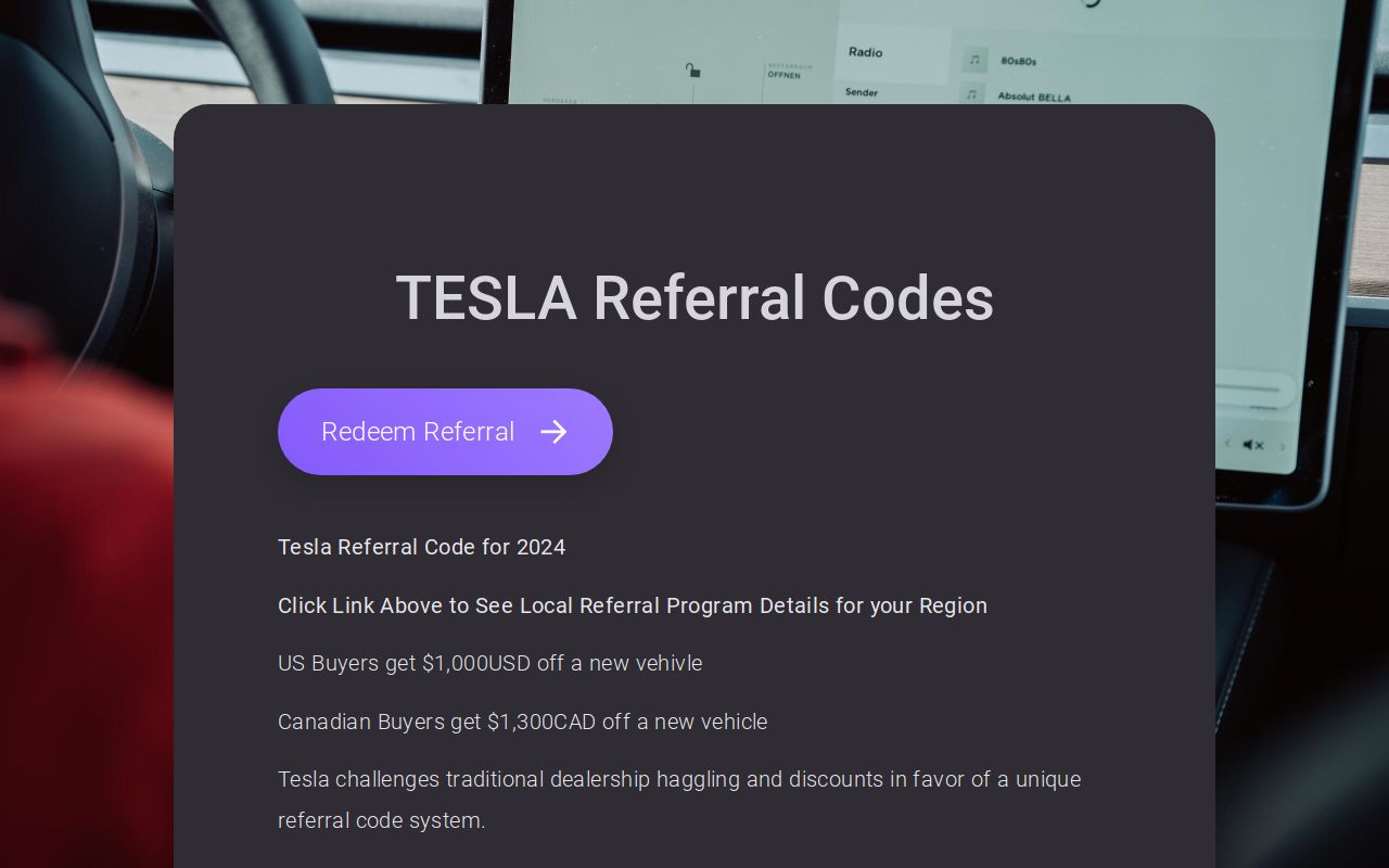 Tesla Referral Codes